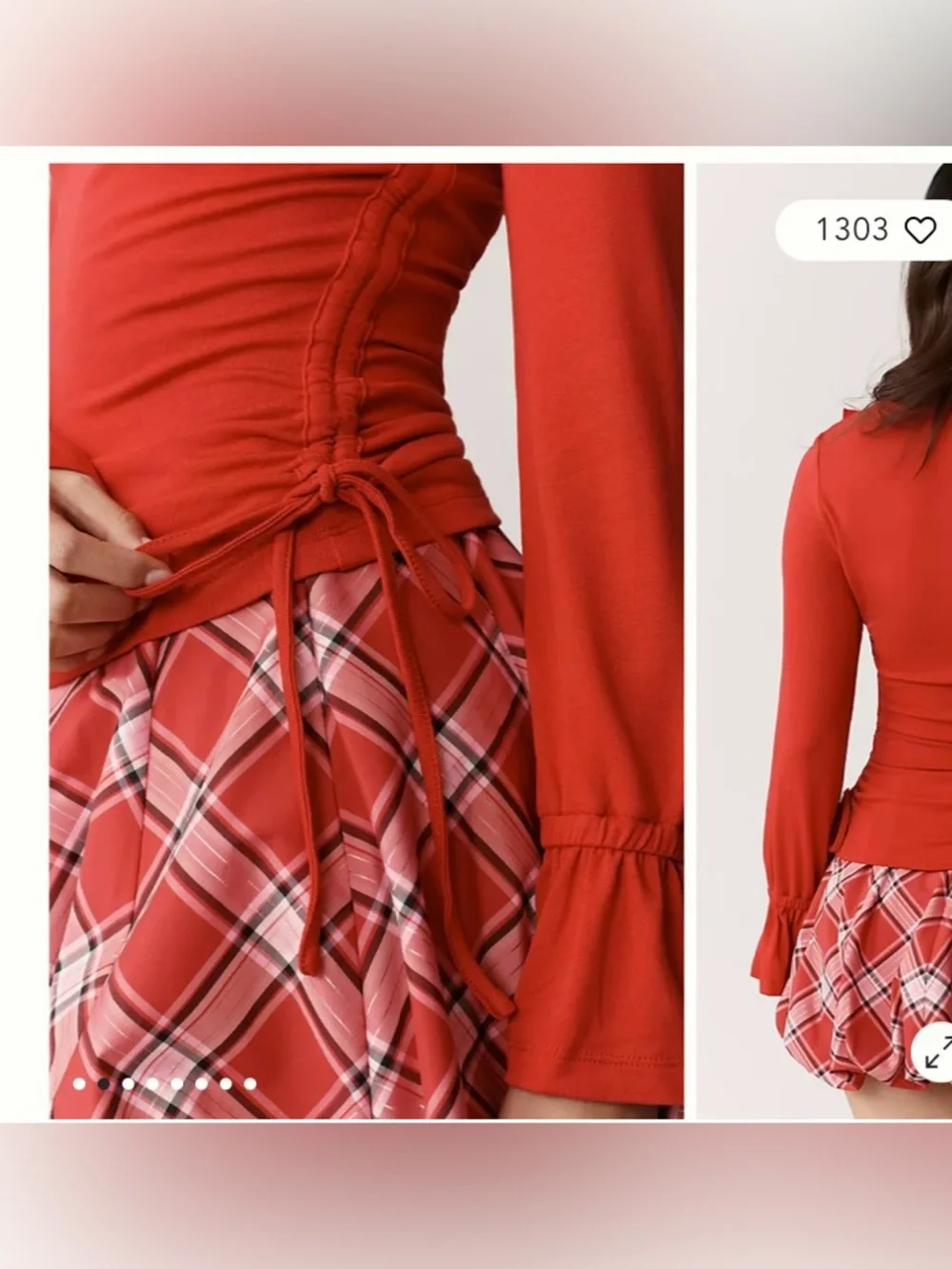 Anthropologie Maeve Long-Sleeve Scoop-Neck Ruched Top Women size S MSRP $70+ - Picture 2 of 7